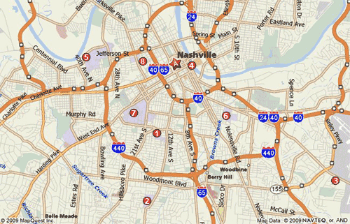 map of Nashville universities with imagemap links